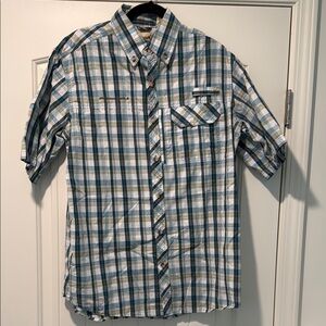 Men's Blue Plaid Short Sleeve Shirt
